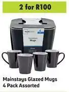 Game Mainstays Glazed Mugs 4 Pack Assorted-For 2 offer