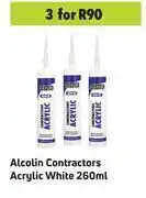 Game Alcolin Contractors Acrylic White-For 3 x 260ml offer