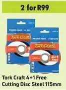 Tork Craft 4 + 1 Free Cutting Disc Steel 115mm-For 2