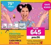 Game Hisense 75" (190cm) Premium UHD Smart TV 75A6GS 75A6G offer