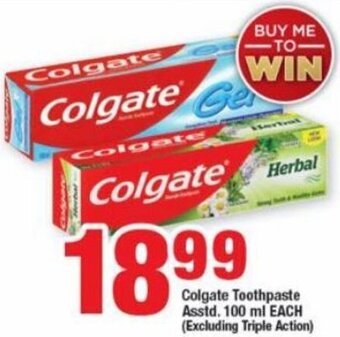 Colgate Toothpaste Asstd 100ml
