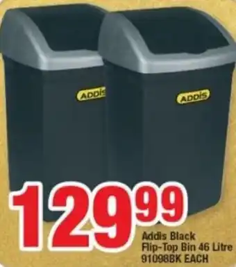 OK Foods Addis Black Flip-Top Bin 46L offer