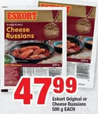 OK Foods Eskort Original or Cheese Russians 500g offer