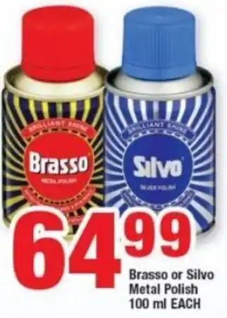 OK Foods Brasso or Silvo Metal Polish 100ml offer