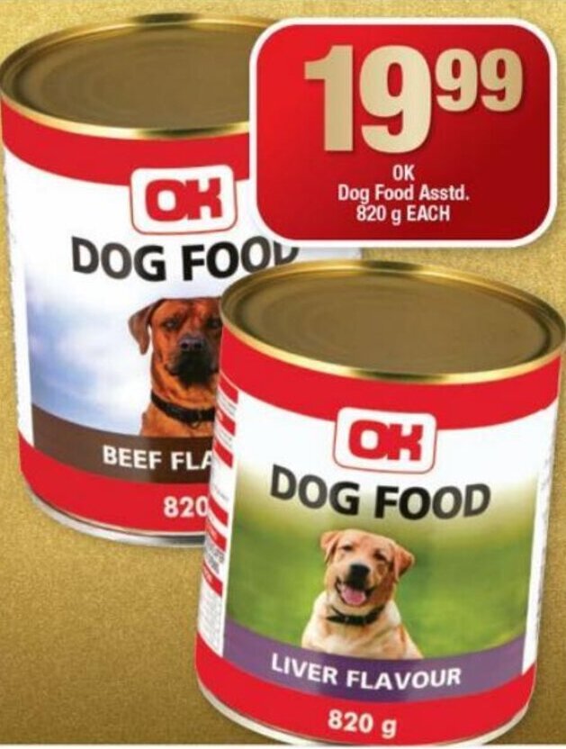 OK Dog Food Asstd 820g offer at OK Foods