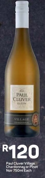 Pick n Pay Paul Cluver Village Chardonnay or Pinot Noir 750ml offer