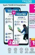 Game 2 x Tecno Spark 7 64GB 4G Smartphone-On Red Flexi 130 And Promo 70 PMx24 offer