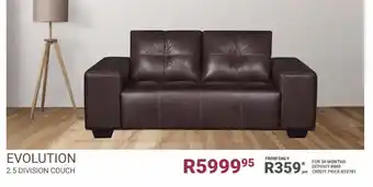 Bradlows Evolution 2.5 division couch offer