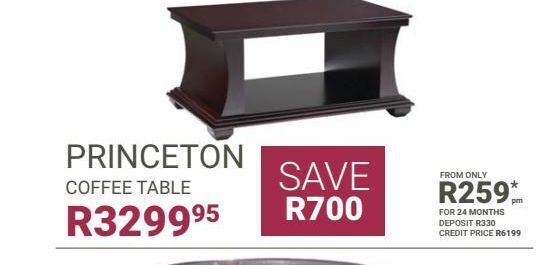 Princeton coffee table offer at Bradlows