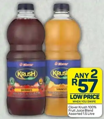 Pick n Pay Clover Krush 100% Fruit Juice Blend Assorted 2 x 1,5L offer
