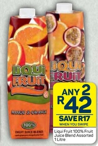 Pick n Pay Liqui Fruit 100% Fruit Juice Blend Assorted 2 x 1L offer