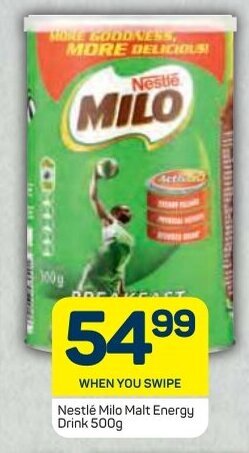 Pick n Pay Nestlé Milo Malt Energy Drink 500g offer
