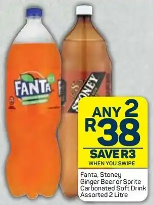 Pick n Pay Fanta, Stoney Ginger Beer or Sprite Carbonated Soft Drink Assorted 2 x 2L offer
