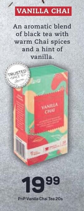 Pick n Pay PnP Vanilla Chai Tea 20s offer