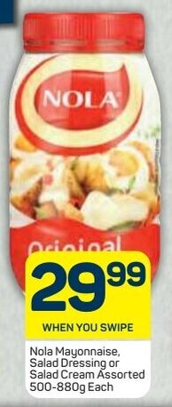 Pick n Pay Nola Mayonnaise, Salad Dressing/Cream Assorted 500-880g offer