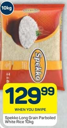 Pick n Pay Spekko Long Grain Parboiled White Rice 10kg offer