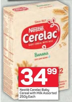 Pick n Pay Nestlé Cerelac Baby Cereal with Milk Assorted 250g offer