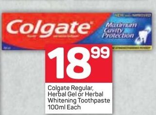 Pick n Pay Colgate Regular Herbal Gel or Herbal Whitening Toothpaste 100ml offer