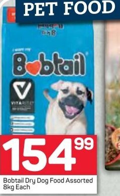 Pick n Pay Bobtail Dry Dog Food Assorted 8kg offer
