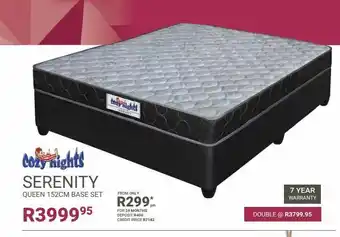 Bradlows Serenity queen 152cm base set offer