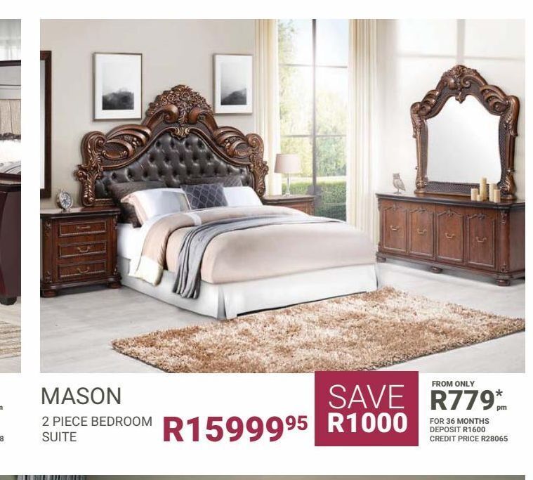 Mason 2 piece bedroom suite offer at Bradlows