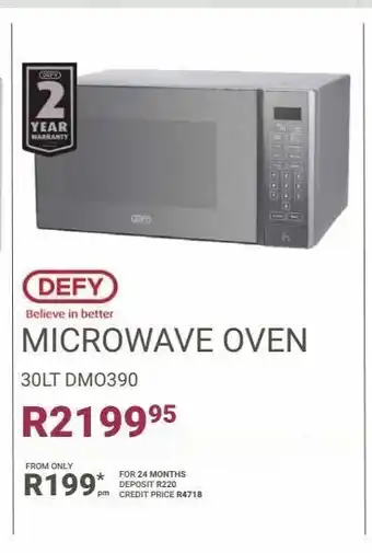 Bradlows Defy microwave oven 30lt dmo390 offer