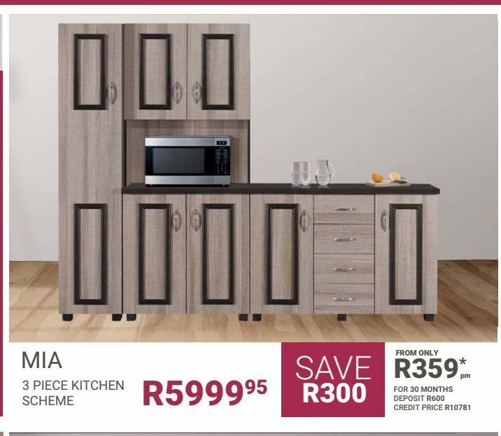 Mia 3 piece kitchen scheme offer at Bradlows