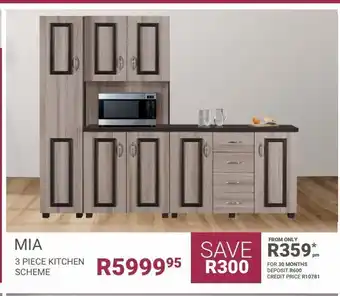 Bradlows Mia 3 piece kitchen scheme offer