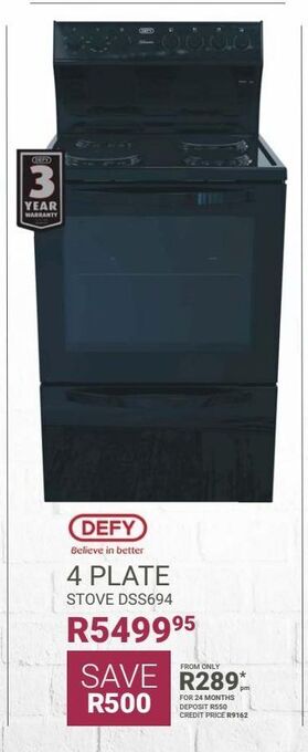 Bradlows Defy 4 plate stove dss694 offer