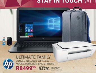 Bradlows Hp ultimate family bondle includes, wireless mouse, usb stick, bag & printer offer
