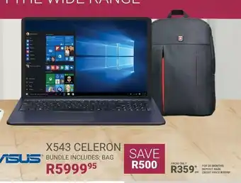 Bradlows Asus x543 celeron bundle includes: bag offer