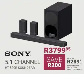 Bradlows 5.1 channel ht-s20r soundbar sony offer