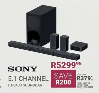 Bradlows 5.1 channel ht-s40r soundbar sony offer