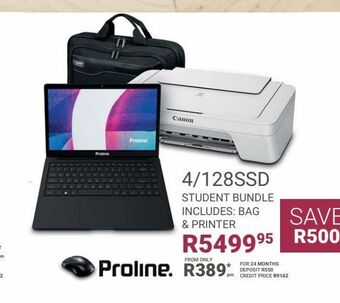Proline 4/128ssd student bundle includes: bag & printer