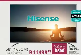 Bradlows Hisense 58" (165cm) uhd smart tv offer