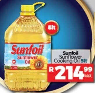 Take 'n Pay Sunfoil Sunflower Cooking Oil 5lt offer