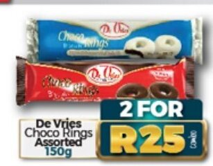 Take 'n Pay De Vries Choco Rings Assorted 150g offer