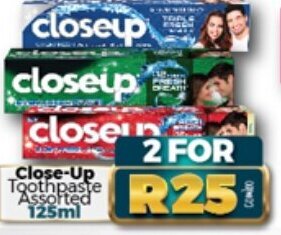 Take 'n Pay Close-Up Toothpaste Assorted 125ml offer