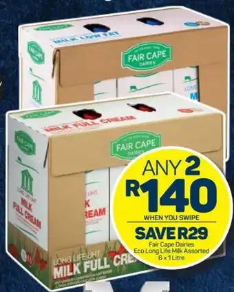 Pick n Pay Fair Cape Diaries Eco Long Life Milk Assorted 6 x 1 Litre offer