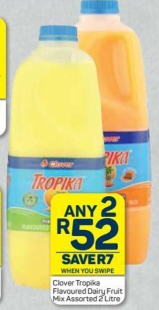 Pick n Pay Clover Tropika Flavoured Dairy Fruit Mix Assorted 2 Litre offer