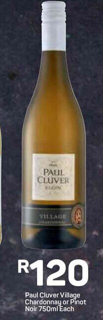 Pick n Pay Paul Cluver Village Chardonnay or Pinot Noir 750ml offer