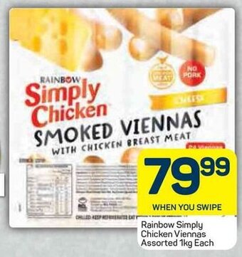 Pick n Pay Rainbow Simply Chicken Viennas Assorted 1kg offer