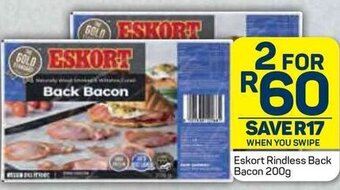 Pick n Pay Eskort Rindless Back Bacon 200g offer
