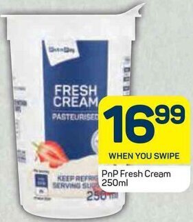 Pick n Pay PnP Fresh Cream 250ml offer
