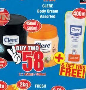 Boxer Clere body cream 2 offer