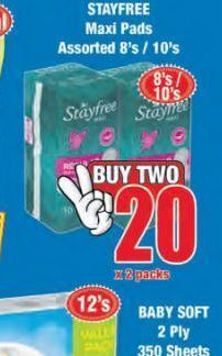 Boxer Stayfree sanitary pads 2 offer