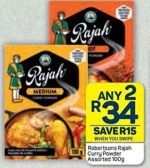Pick n Pay Robertsons Rajah Curry Powder Asstd 100g offer