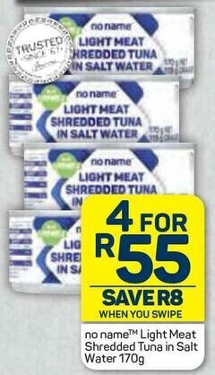 Pick n Pay no name Light Meat Shredded Tuna in Salt Water 170g offer