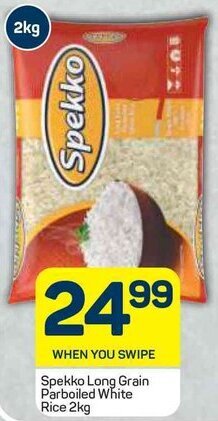 Pick n Pay Spekko Long Grain Parboiled White Rice 2kg offer