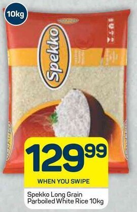 Pick n Pay Spekko Long Grain Parboiled White Rice 10kg offer
